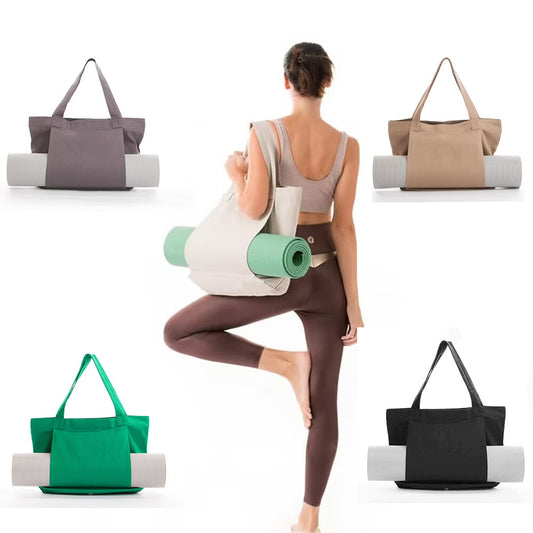 Canvas yoga mat bag with shoulder strap
