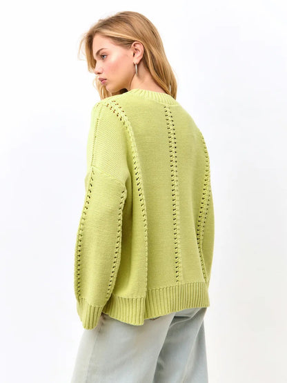 Hollow out pullover sweater for women in autumn and winter