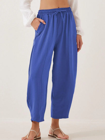 Full Size Drawstring Cropped Jogger Pants Plus Size