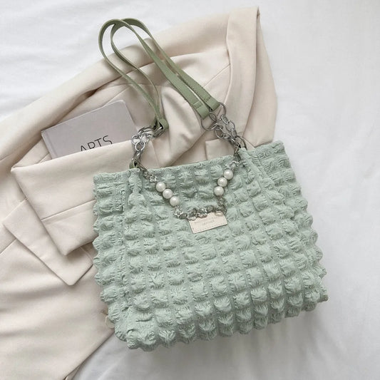 Bubble textured tote bag for women

