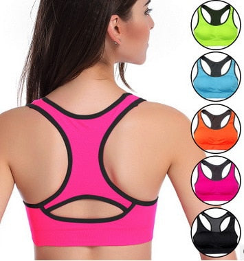 Seamless push-up sports bra in pink color

