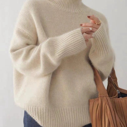 Women's thick and loose autumn and winter high neck sweater