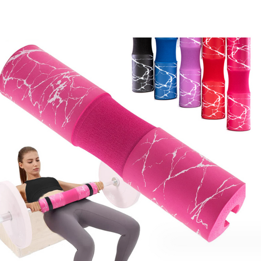 Marble-pattern barbell pad for hip thrusts

