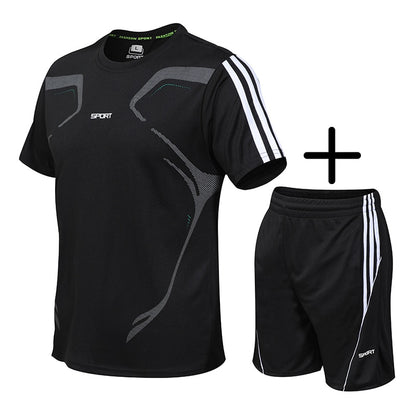 5XL Running T Shirt Sport GYM Tshirt Short Sleeve Football Basketball Tennis Shirt Quick Dry Fitness Sports Set Suits Sportswear