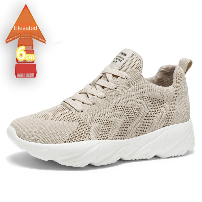 Height-Enhancing 8CM Men's Shoes, Sports Shoes, Spring and Summer Mesh Casual Shoes, Trendy Shoes, Soft Sole Travel Shoes, Student Running Shoes for Men