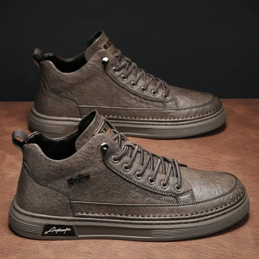 Men’s waterproof black leather shoes

