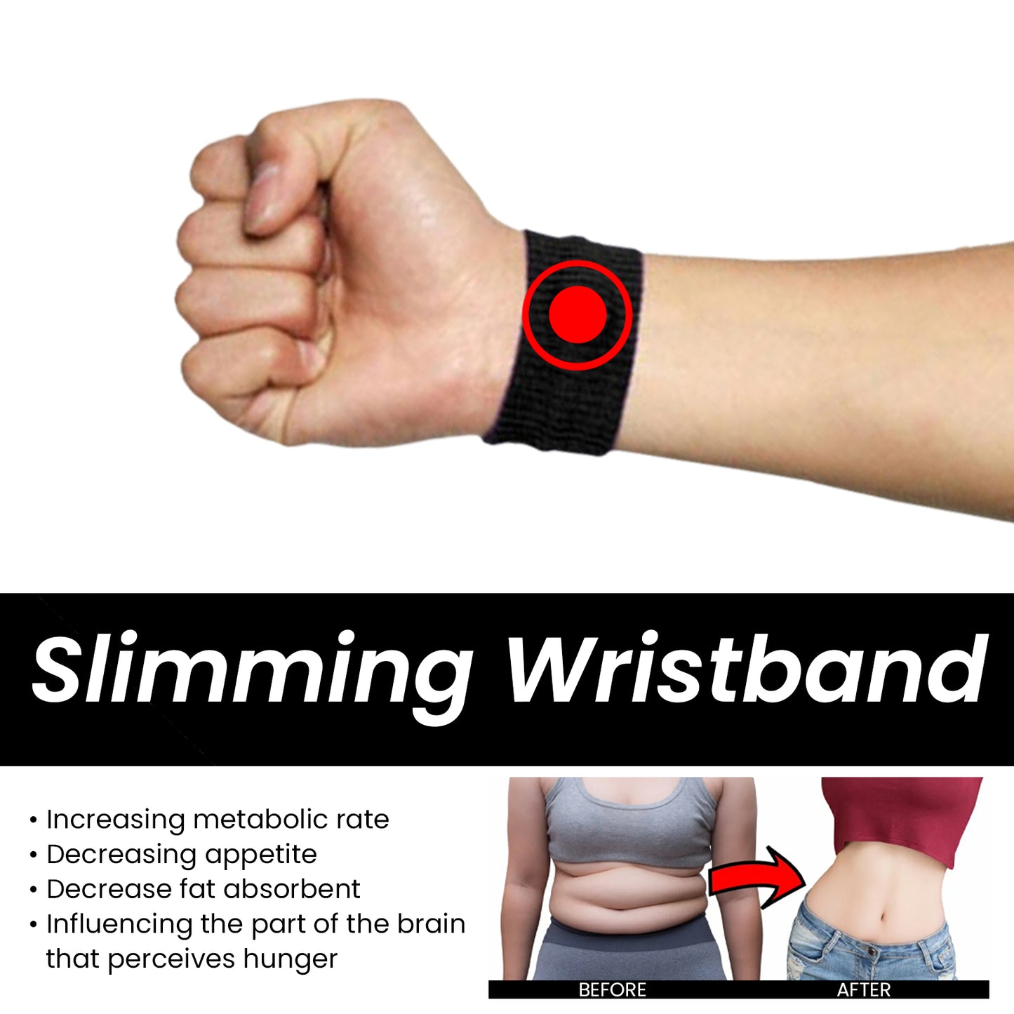 Slimming Wristband, Tighten Body Skin Arm Thigh Abdominal Fat Curve Body Shaping Bracelet