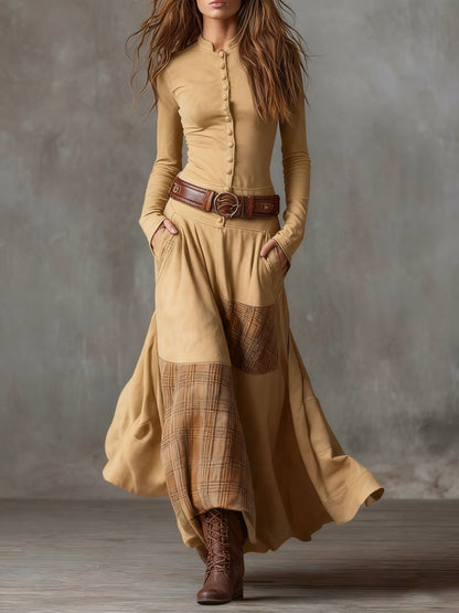 The 'Heritage' Plaid Patchwork Velvet Dress