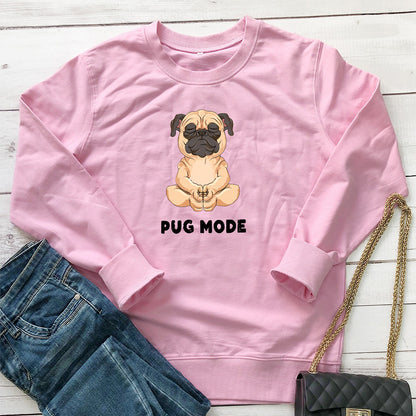 PUG MODE letter printed hoodie