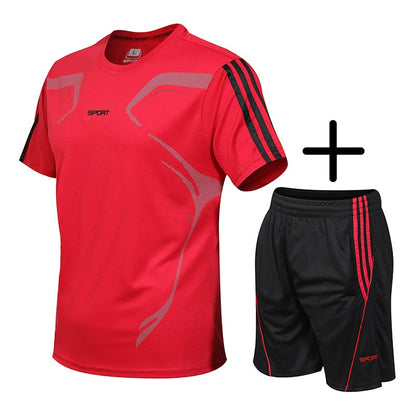 5XL Running T Shirt Sport GYM Tshirt Short Sleeve Football Basketball Tennis Shirt Quick Dry Fitness Sports Set Suits Sportswear