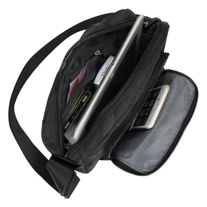 Black one-shoulder messenger bag for men

