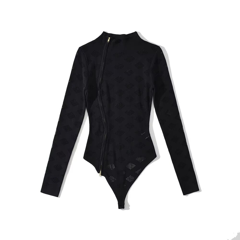 Round neck sleeveless double zipper design jumpsuit/pants for women