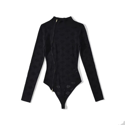 Round neck sleeveless double zipper design jumpsuit/pants for women