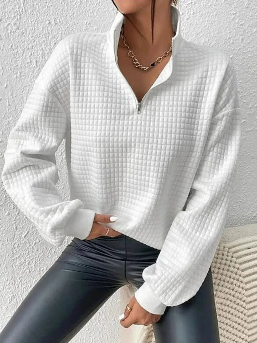 waffle knit winter top

