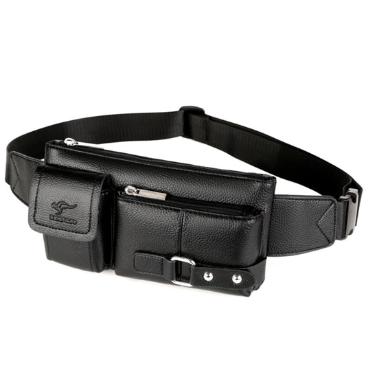 Men’s leather waist bag front view

