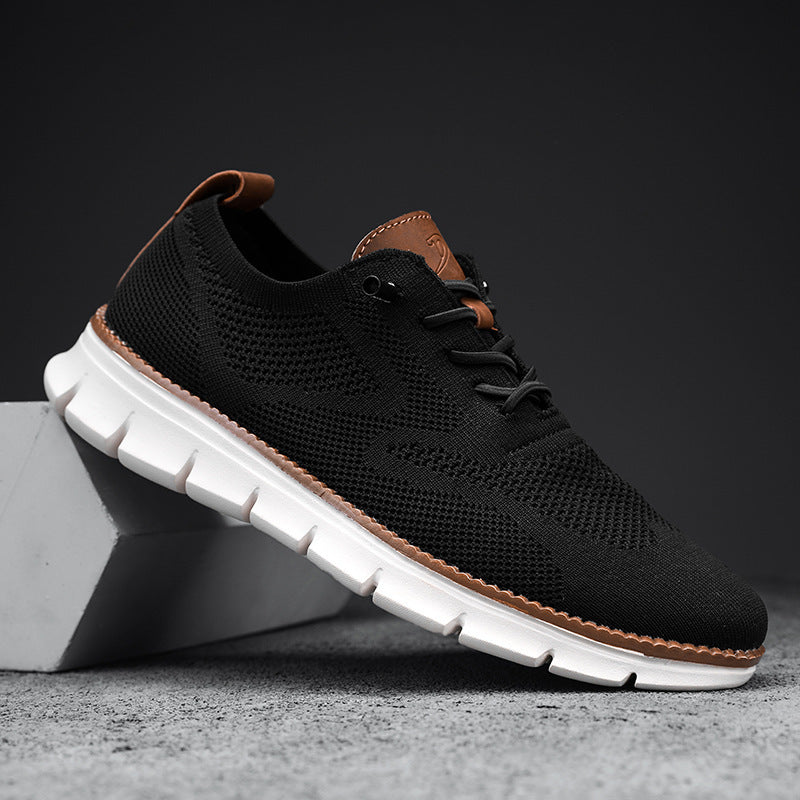 Front view of breathable sports shoes

