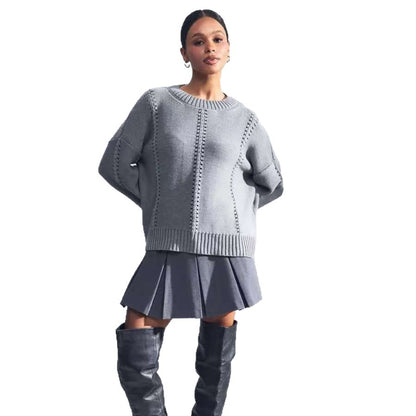 Hollow out pullover sweater for women in autumn and winter