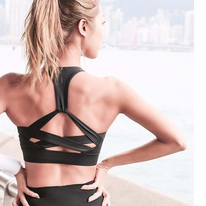 Women's Push Up Cross Back Sports Bra – Hollow Out Yoga & Gym Athletic Vest
