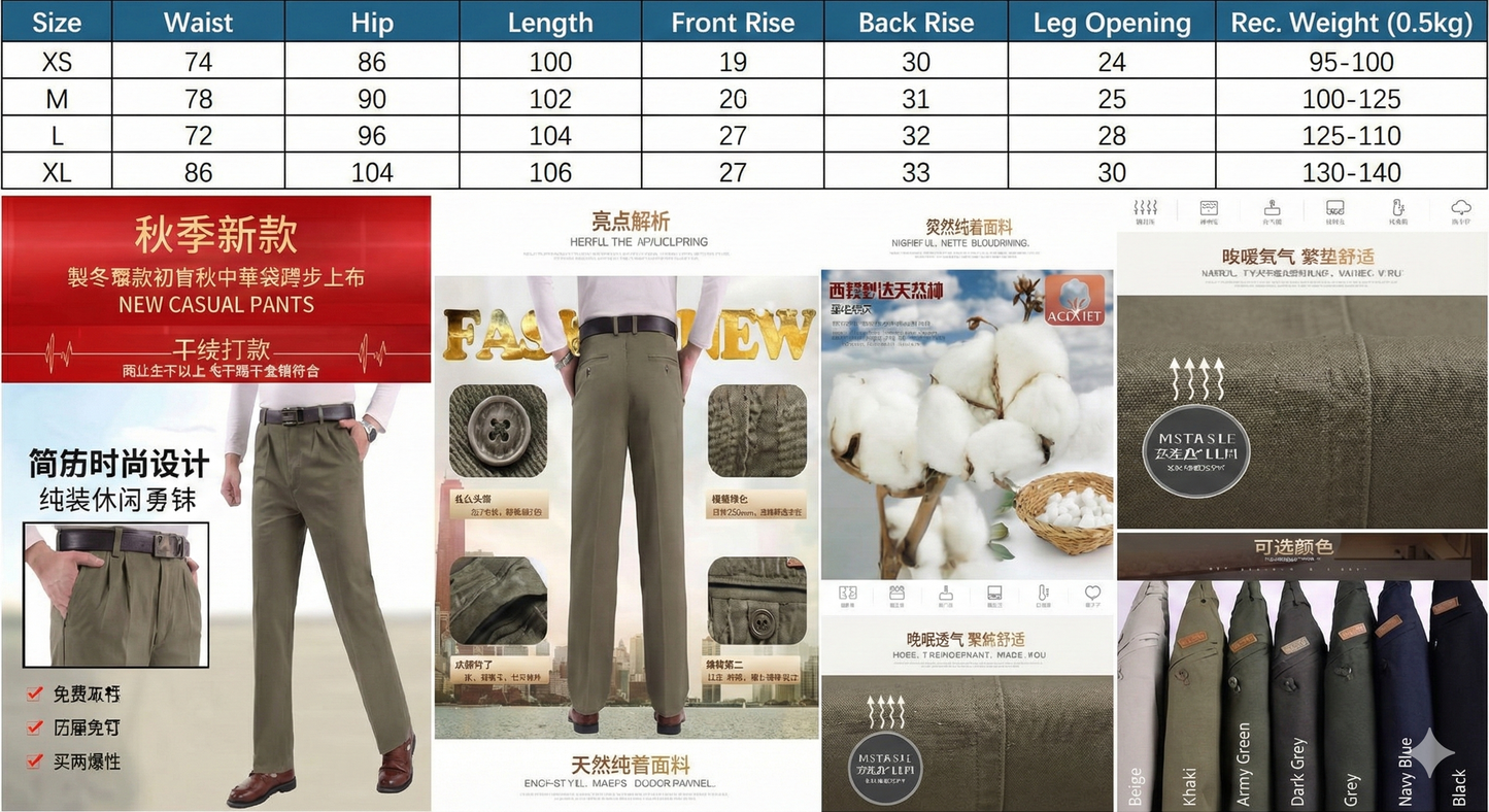 The 'Legacy' Classic Double-Pleated Cotton Trousers