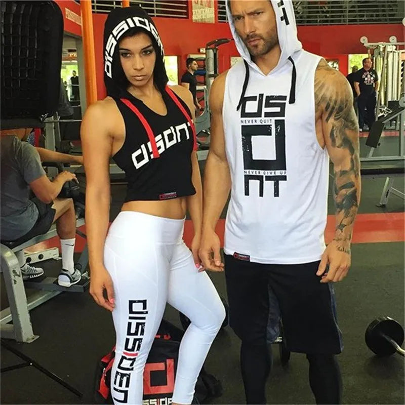 Cotton Tank Tops Hoodie Fitness Mens Bodybuilding Workout Tee fashion Muscle Male Activewear