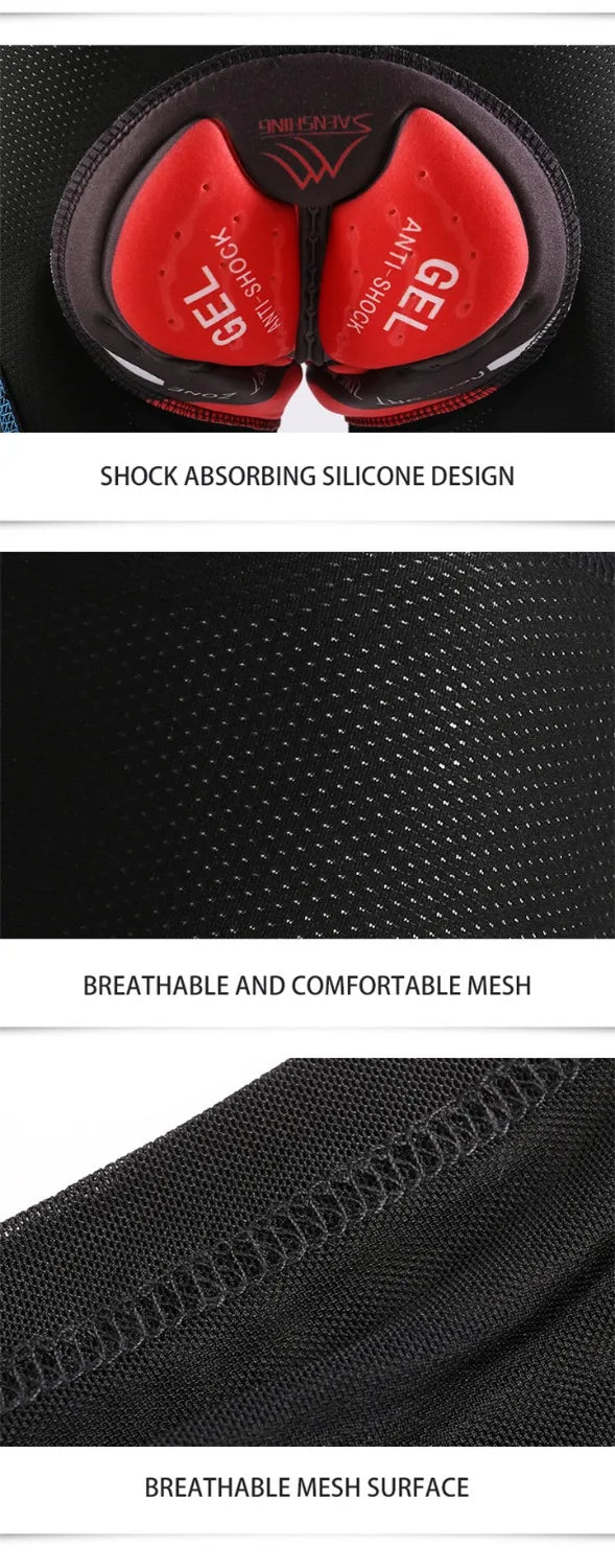 SAENSHING Pro 5D Gel Pad Cycling Shorts Men Downhill Underwear MTB Bermuda Mountain Bike Short Pants Bicycle underpants Man