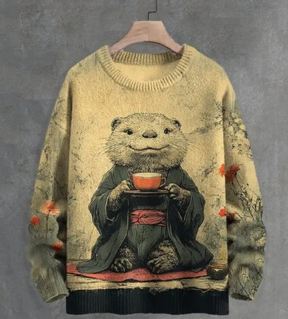 2026 Autumn and Winter New Cross-Border Sweatshirt 3D Digital Printing Men's Autumn Trendy Imitation Sweater Round Neck Sweatshirt