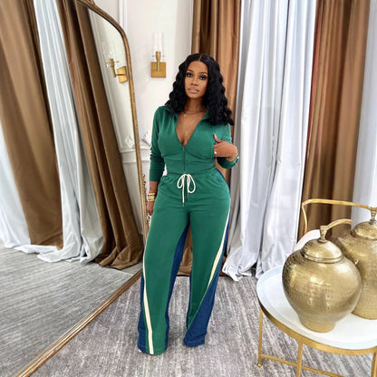 The Luxe Velour Denim-Stitch Set