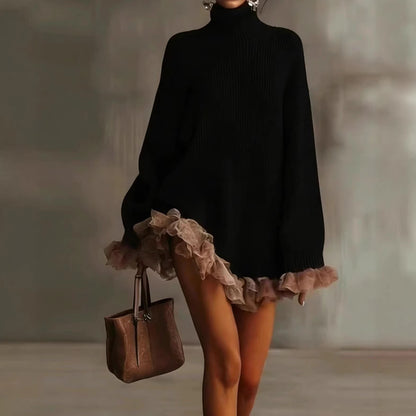 The 'Parisian-Chic' Ruffled Striped Turtleneck