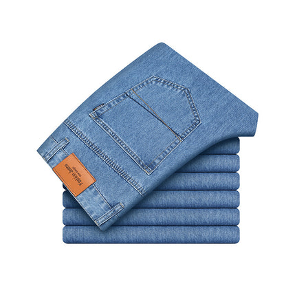 Cotton Jeans Men&amp;#039;s Autumn And Winter New Business High Waist Straight Men&amp;#039;s Pants Middle-aged Loose Casual Trousers