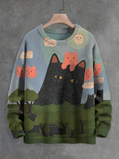 2026 Autumn and Winter New Cross-Border Sweatshirt 3D Digital Printing Men's Autumn Trendy Imitation Sweater Round Neck Sweatshirt