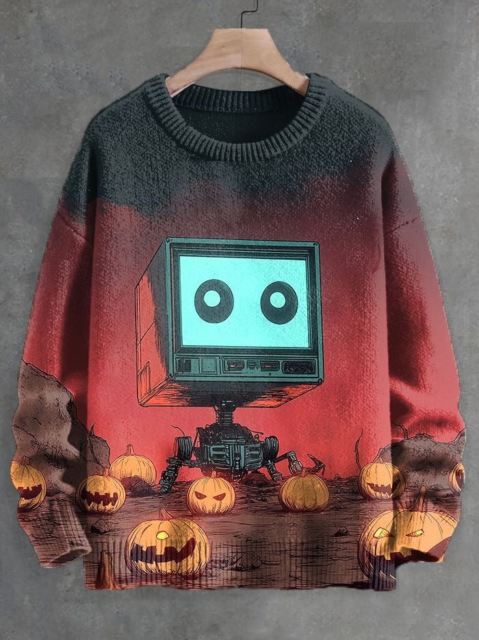 2026 Autumn and Winter New Cross-Border Sweatshirt 3D Digital Printing Men's Autumn Trendy Imitation Sweater Round Neck Sweatshirt