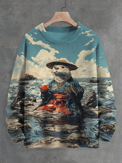 2026 Autumn and Winter New Cross-Border Sweatshirt 3D Digital Printing Men's Autumn Trendy Imitation Sweater Round Neck Sweatshirt