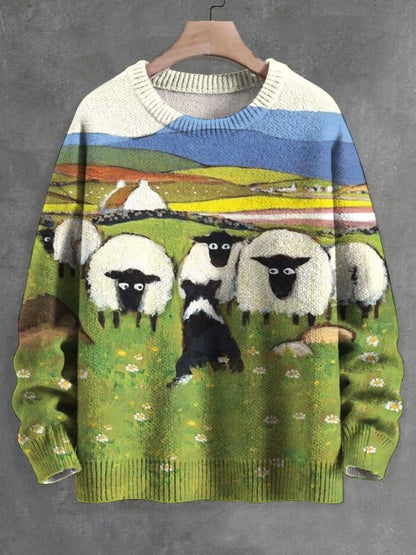 2026 Autumn and Winter New Cross-Border Sweatshirt 3D Digital Printing Men's Autumn Trendy Imitation Sweater Round Neck Sweatshirt