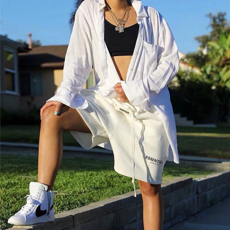 European and American Summer Loose Quarter Pants for Men and Womens Casual and Versatile Shorts