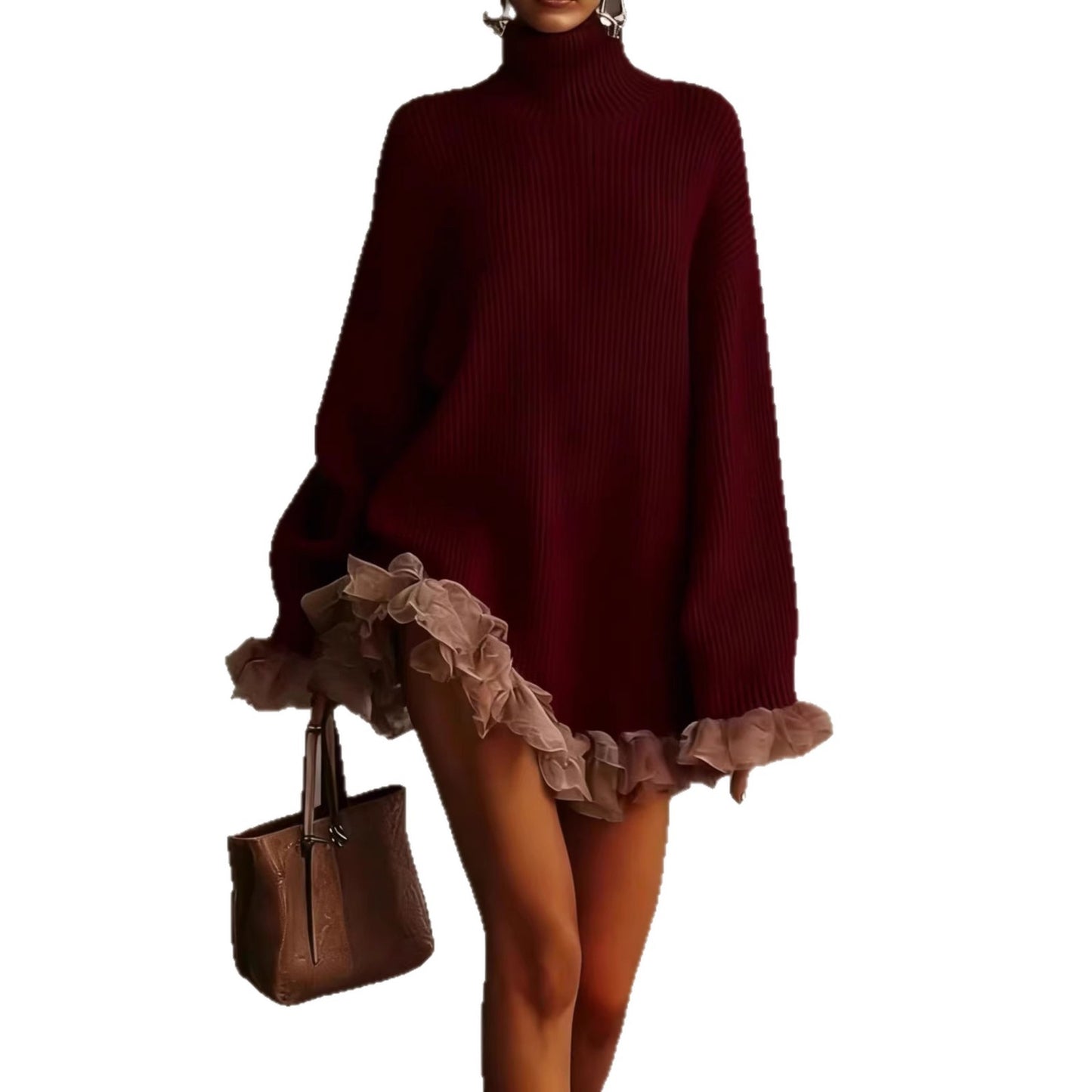 The 'Parisian-Chic' Ruffled Striped Turtleneck