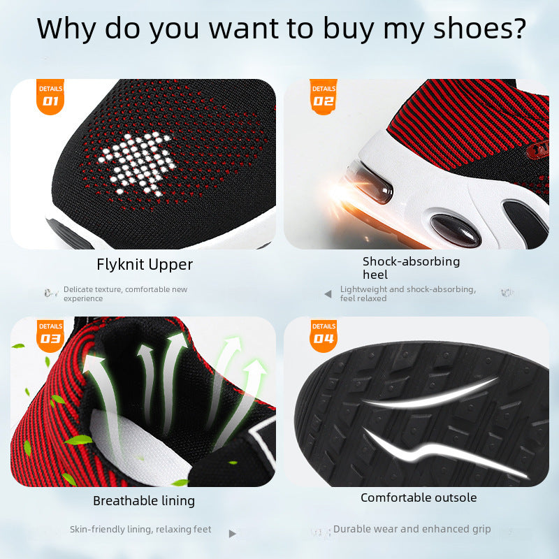 Shoes Men's Spring And Autumn New Breathable Air Cushion Running Shoes TEMU Cross-border Leisure Light Soft Bottom Sneaker Men's