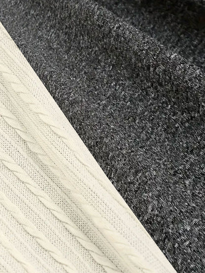 The 'Vienna' Two-Tone A-Line Knit Dress