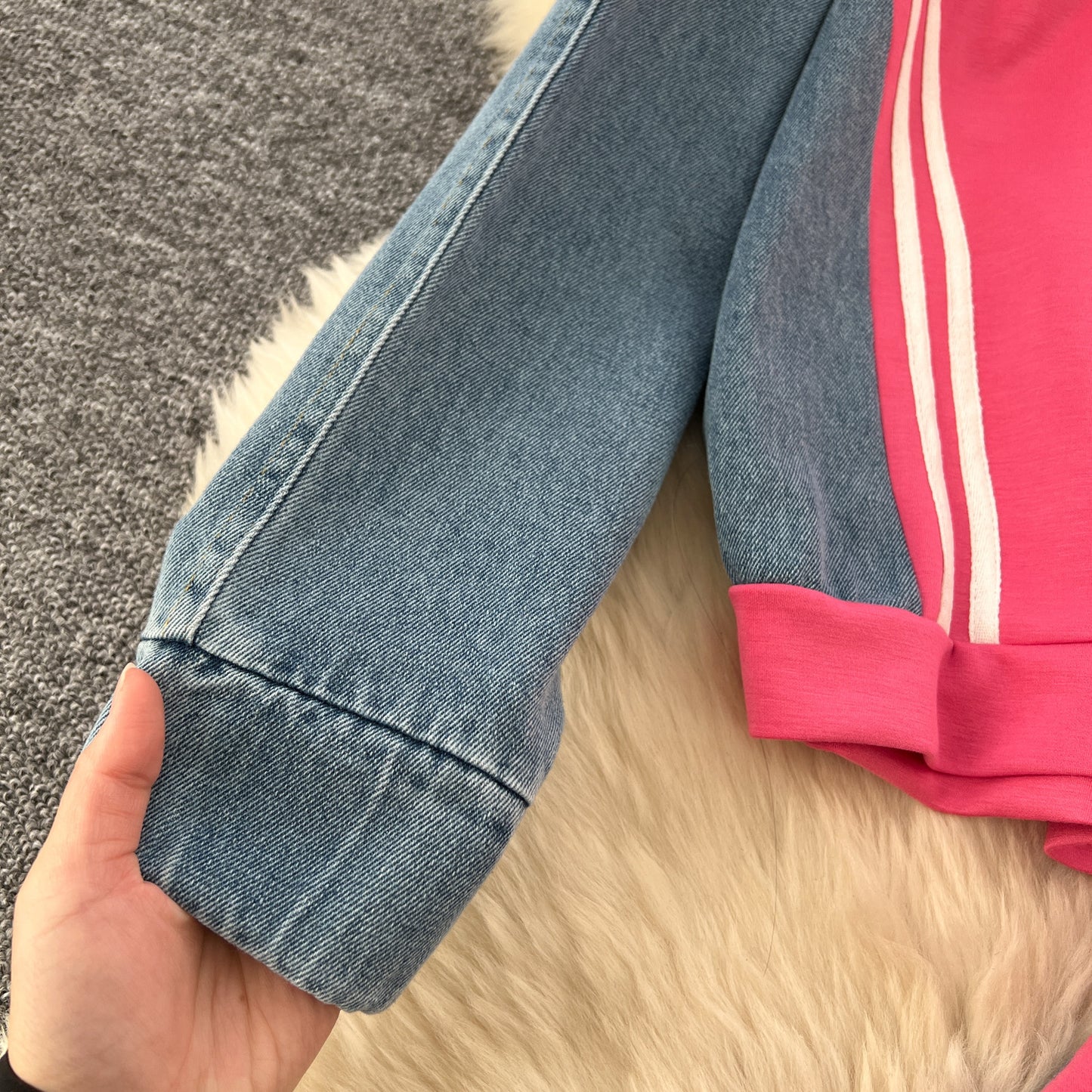 The Hybrid Denim-Stitch Sweatsuit Set