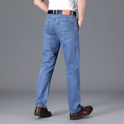 Cotton Jeans Men&amp;#039;s Autumn And Winter New Business High Waist Straight Men&amp;#039;s Pants Middle-aged Loose Casual Trousers