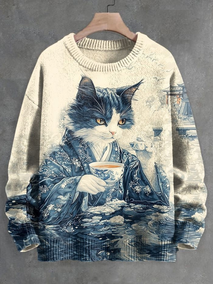 2026 Autumn and Winter New Cross-Border Sweatshirt 3D Digital Printing Men's Autumn Trendy Imitation Sweater Round Neck Sweatshirt