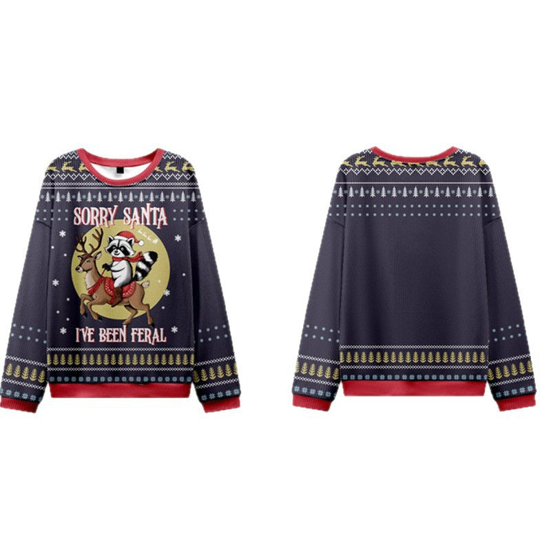 2026 Autumn and Winter New Cross-Border Sweatshirt 3D Digital Printing Men's Autumn Trendy Imitation Sweater Round Neck Sweatshirt
