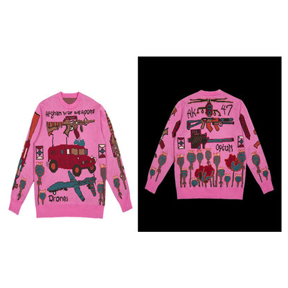 2026 Autumn and Winter New Cross-Border Sweatshirt 3D Digital Printing Men's Autumn Trendy Imitation Sweater Round Neck Sweatshirt