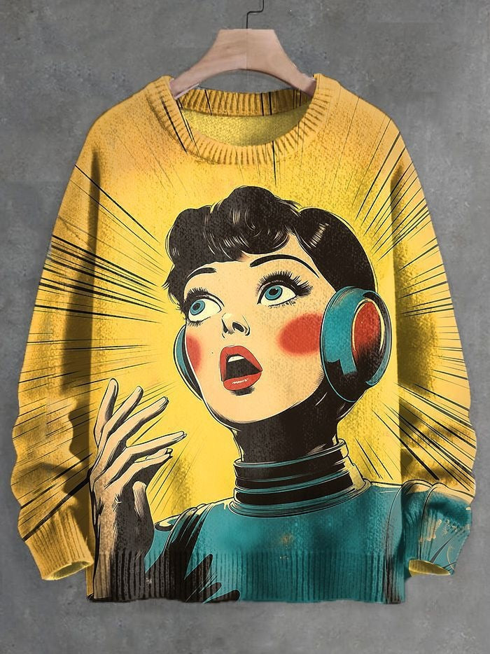 2026 Autumn and Winter New Cross-Border Sweatshirt 3D Digital Printing Men's Autumn Trendy Imitation Sweater Round Neck Sweatshirt