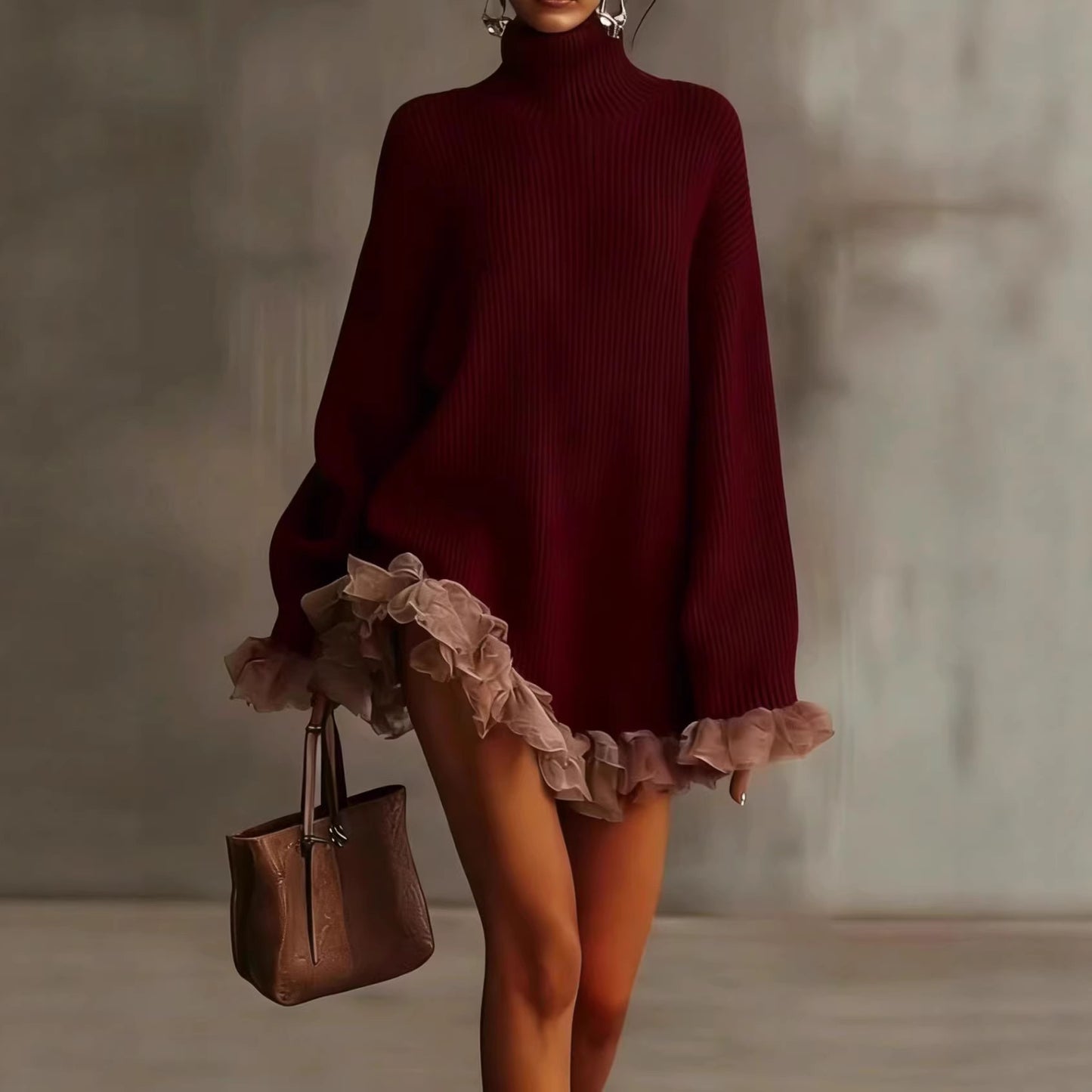 The 'Parisian-Chic' Ruffled Striped Turtleneck