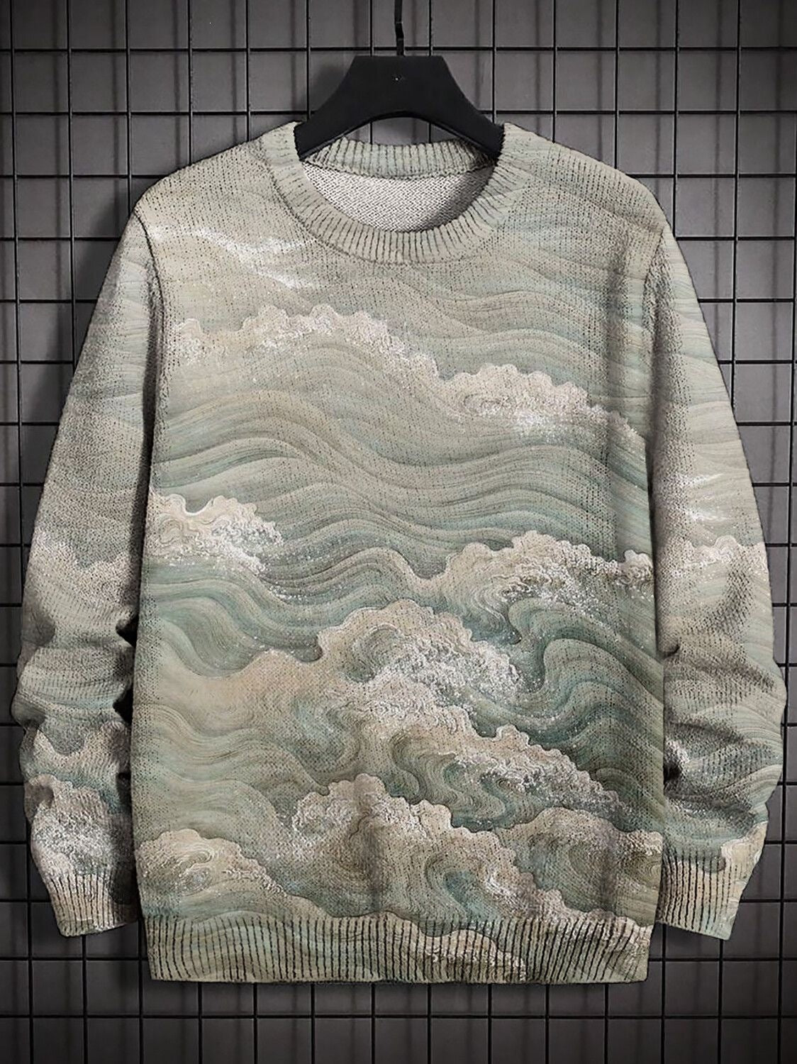 2026 Autumn and Winter New Cross-Border Sweatshirt 3D Digital Printing Men's Autumn Trendy Imitation Sweater Round Neck Sweatshirt
