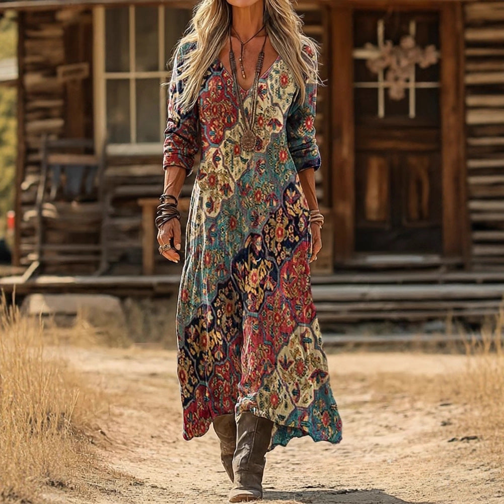 The 'Canvas' Vivid Digital Print Elegant Dress