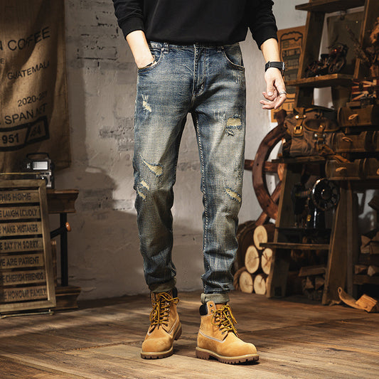 The 'Vintage-Fade' Heavy Wash Retro Jeans