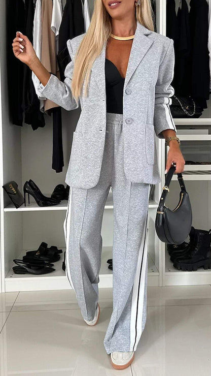 The 'City-Sport' Casual Blazer & Side-Stripe Pant Set