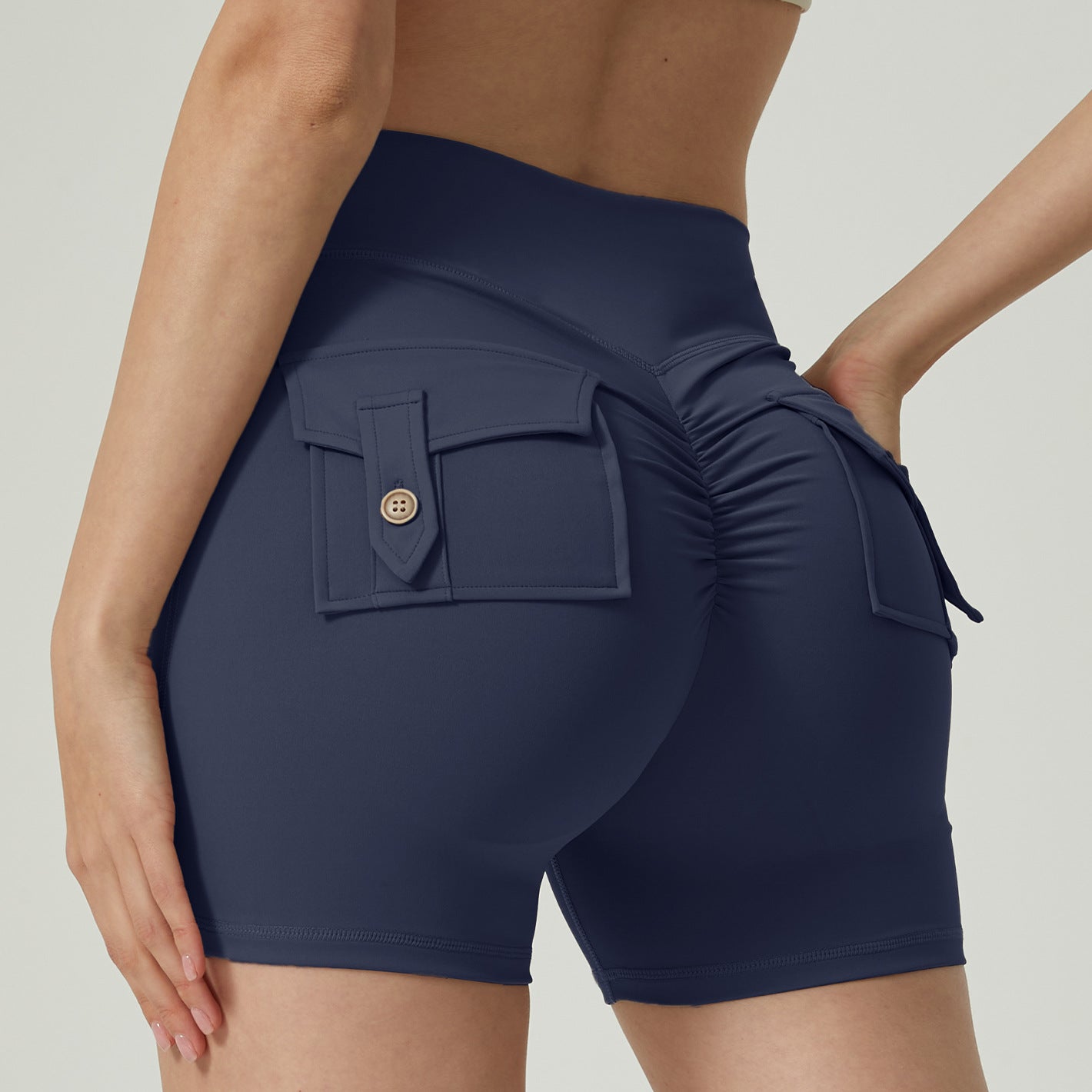 The 'Stride' High-Waisted Side-Pocket Yoga Shorts