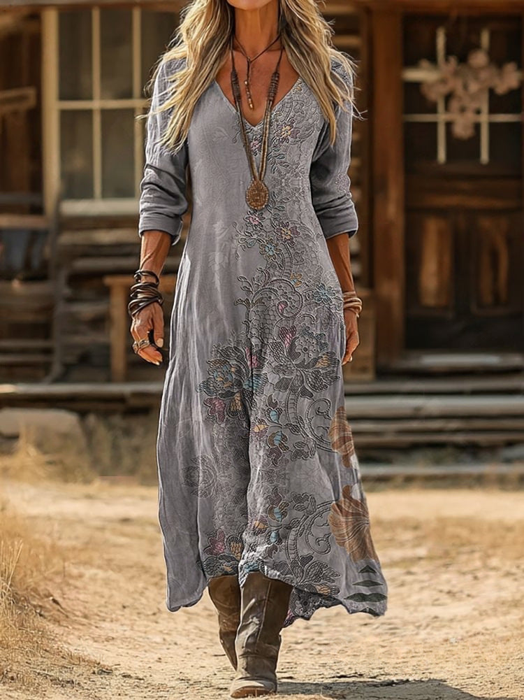 The 'Canvas' Vivid Digital Print Elegant Dress